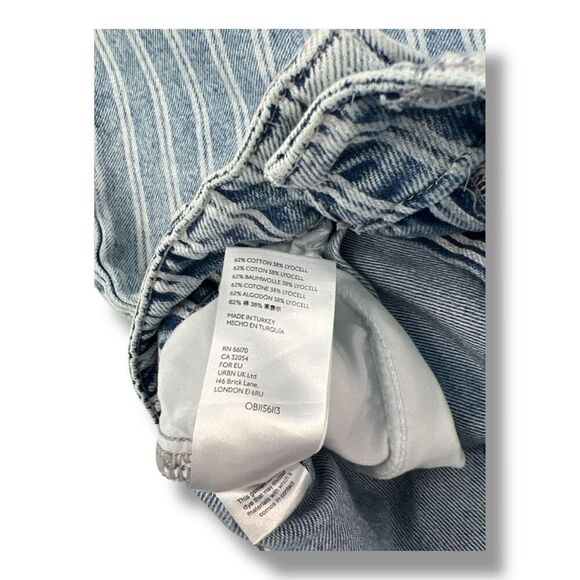 Free People Dogtown Pleated Stripes High Rise Shorts Size 29 - Picture 7 of 7